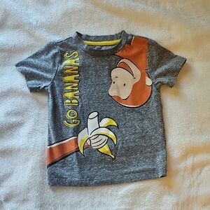 Gray Kids T-Shirt with Curious Monkey Design